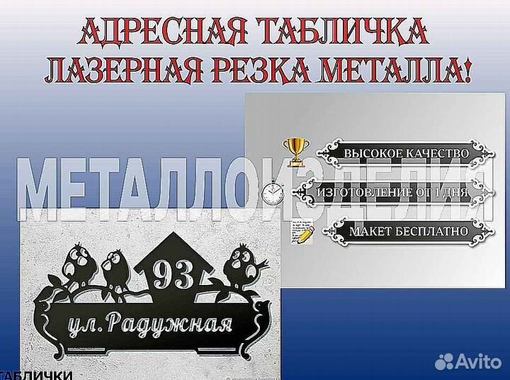 Стильная адресная табличка