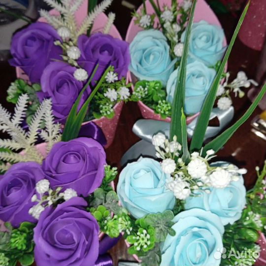 Букет из мыльных роз