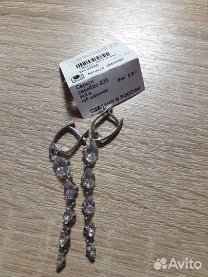 Серебряные серьги новые