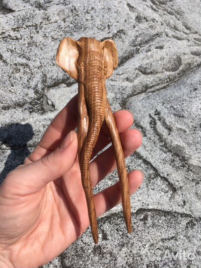 Заколка для волос из дерева ручной работы