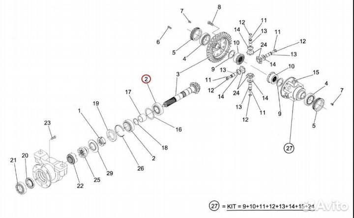 Подшипник входного вала. Manitou