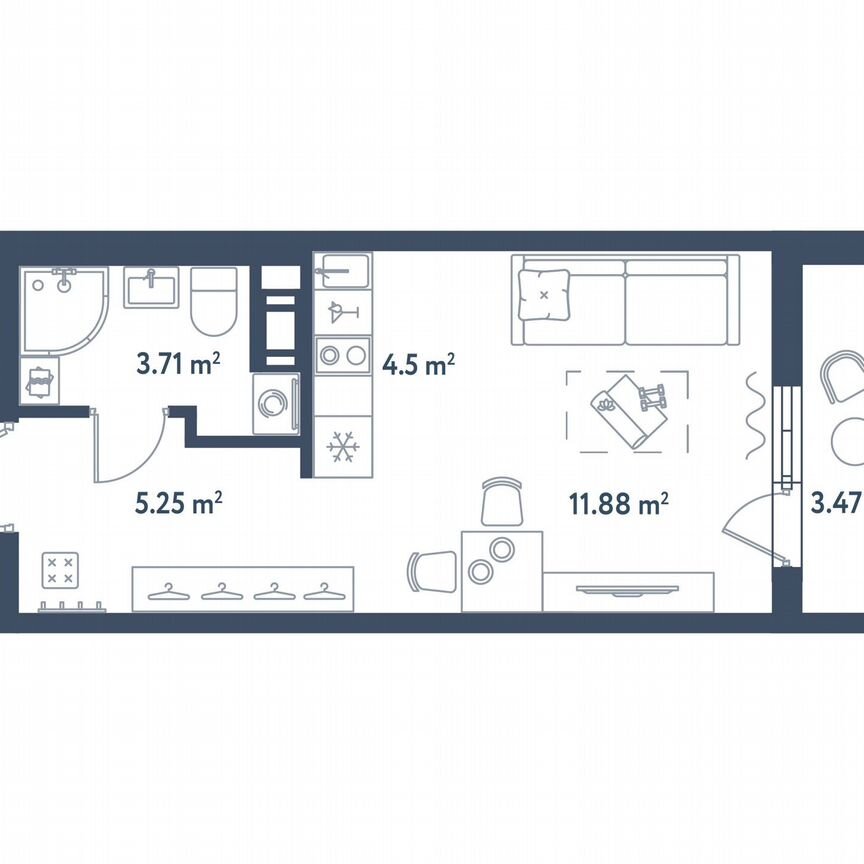 Квартира-студия, 27,1 м², 6/11 эт.