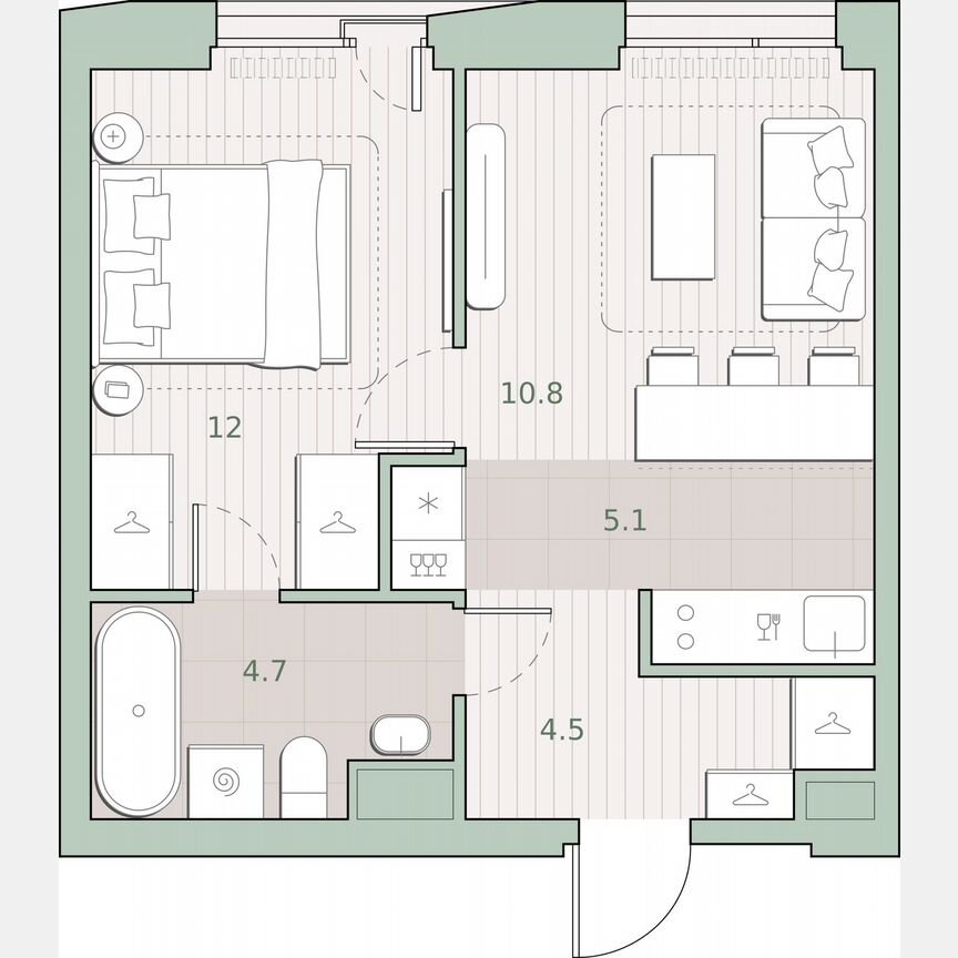 1-к. квартира, 37,1 м², 9/27 эт.