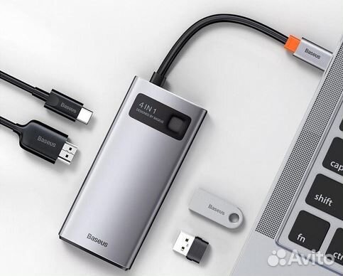 USB-концентратор Хаб Hub Baseus 4 в 1 cahub-CY0G