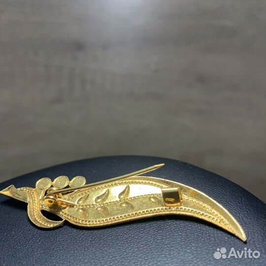 Винтажная Брошь Листочек Ягоды Сделано СССР Ретро