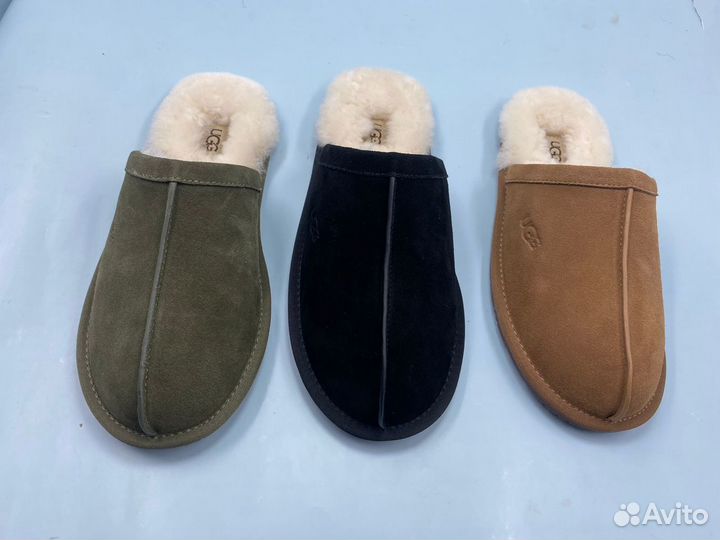 Мужские тапки от UGG с мехом для улицы и дома