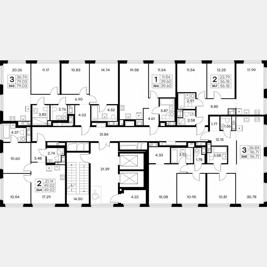 2-к. квартира, 56,2 м², 17/18 эт.