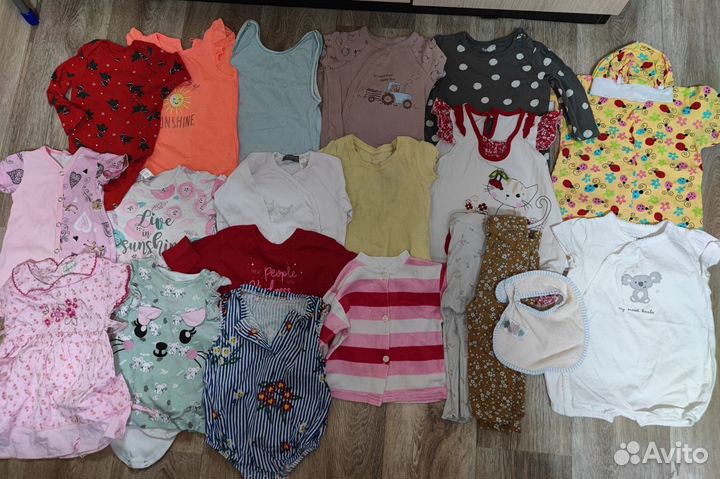 Пакет огромный вещей для девочки на 3-9мес