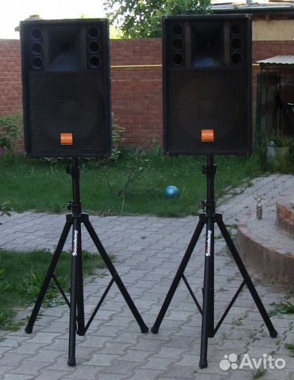 Колонки активные 1000W 2шт EVM QS153 Power Штативы