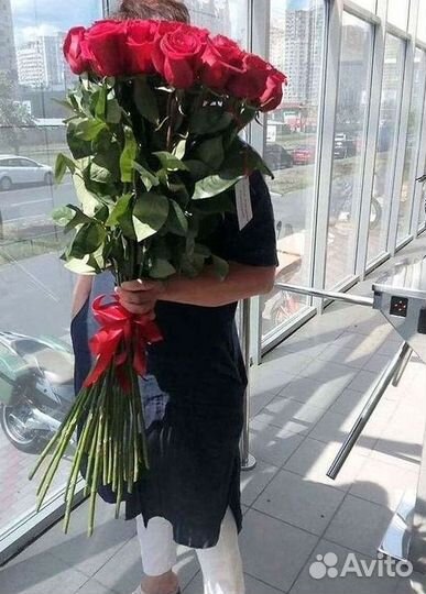 Розы высокие Доставка цветов