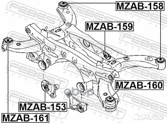 Сайлентблок подушки дифференциала mazda CX-5 KE