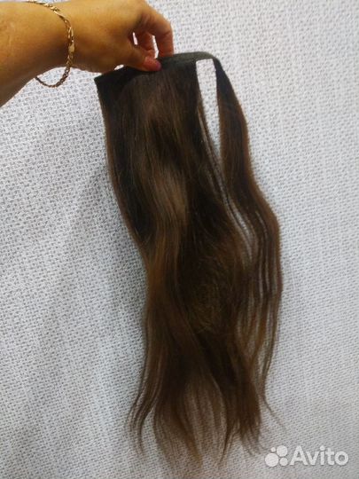 Хвост из натуральных волос