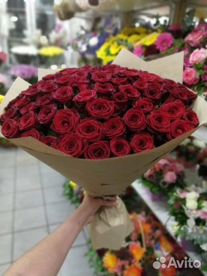 Розы оптом от 15шт. 25,51,101 роза оптом. Кемерово