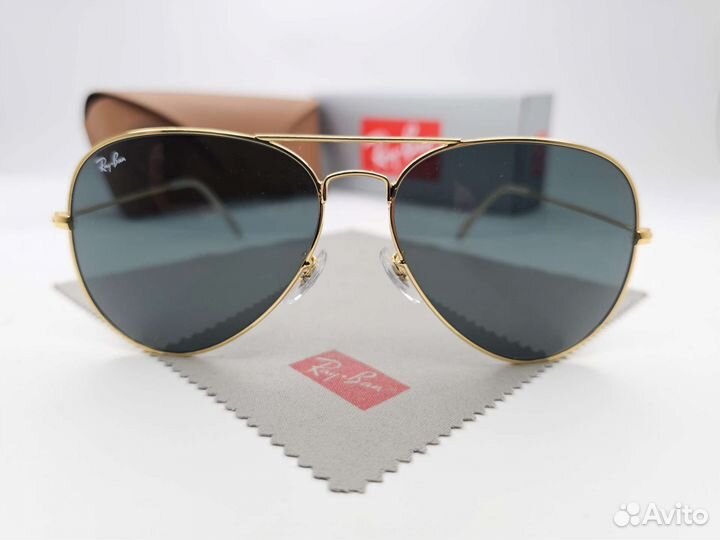 Очки Ray Ban Aviator Gold Black Стекло