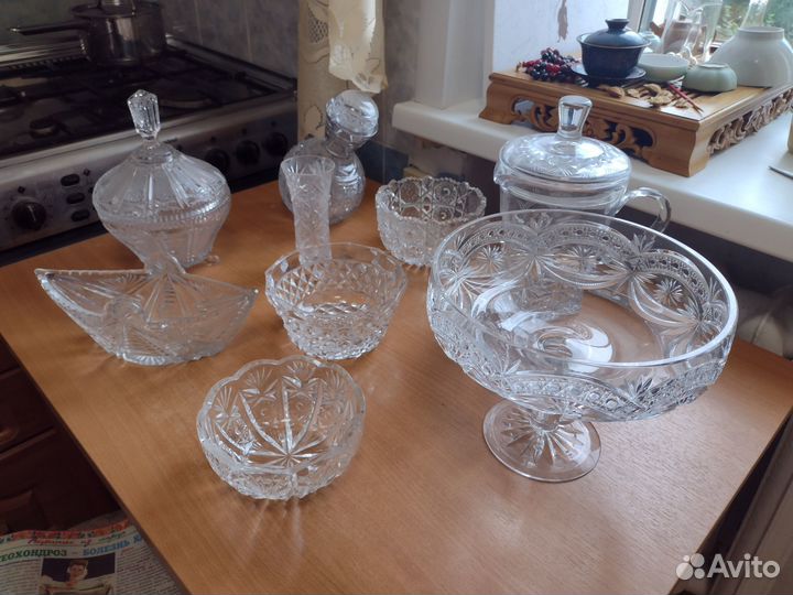 Хрусталь. Кувшин. Ваза. Бокалы