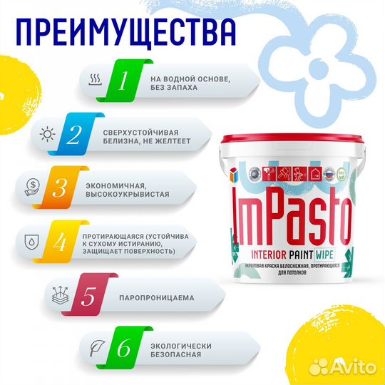 ImPasto Краска, белая, матовое покрытие 0.9 кг