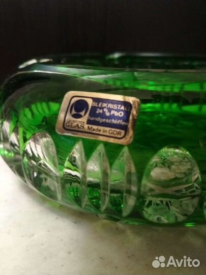 Пeпельницa, винтаж, цвeтной xpусталь 