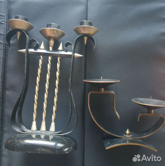 Подсвечники латунь арфа