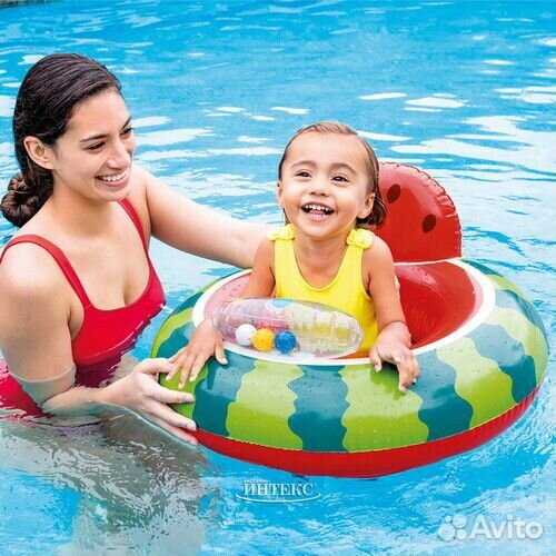 Детский надувной круг водные ходунки intex