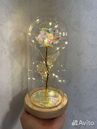 Роза в колбе с подсветкой