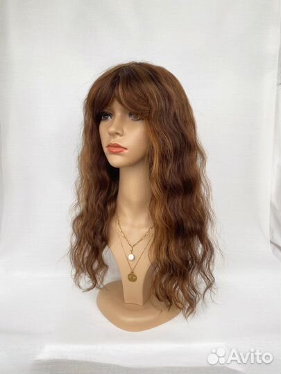 Новый парик из натуральных волос кудрявый