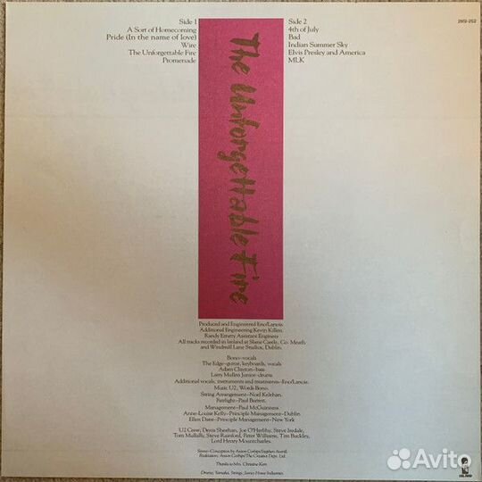 U2 The Unforgettable Fire LP (1st press) Japan