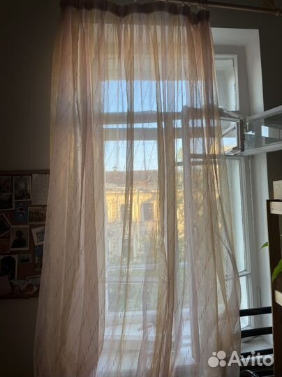 Тюль розовая