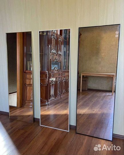 Зеркало в алюминевой раме, интерьерное, настенное