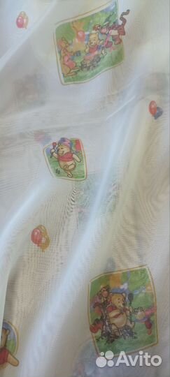 Отрез тюль вуаль с детским рисунком