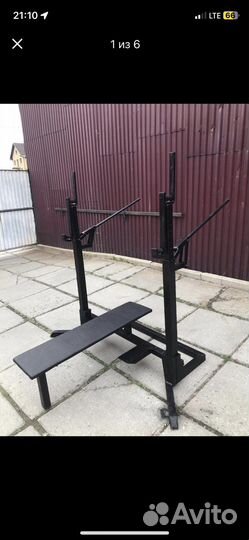 Силовая скамья для жима и стойки для приседа