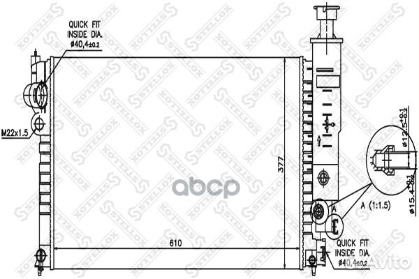 Радиатор системы охлаждения 10-25036-SX Stellox