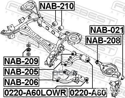 Опора шаровая (nissan pathfinder R51 2004) febest