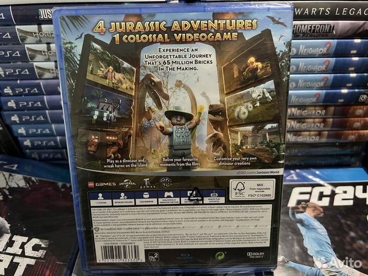 Диск lego Мир Юрского Периода PS4 / Новый