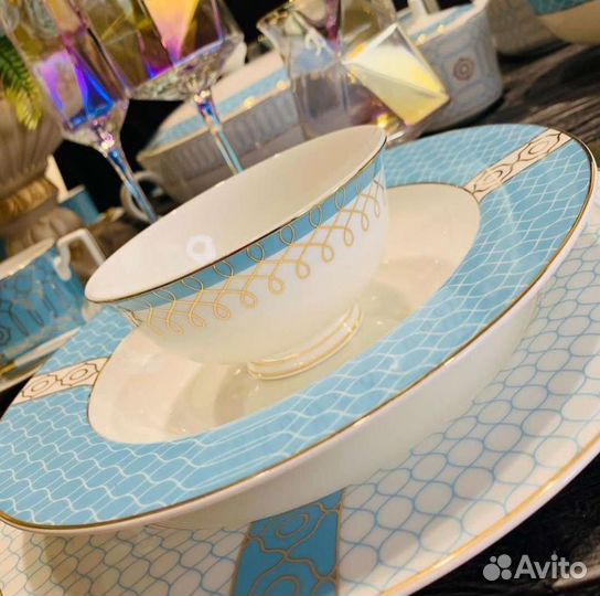 Чайный, столовый сервиз костяной фарфор