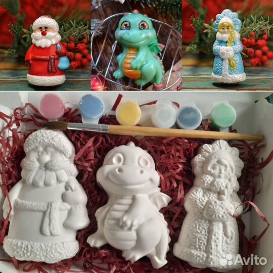 Фигурки из гипса к Новому году