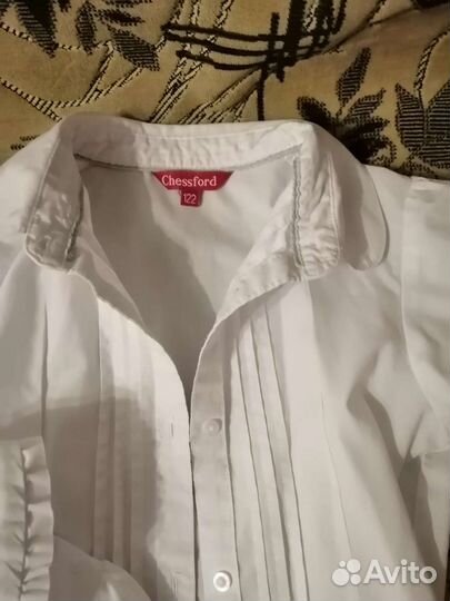 Блузки белые школьные 5шт. на рост 122 128