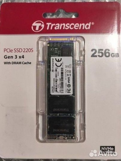Новый M.2 диск Transcend MTE220S 256 Гб, буфер