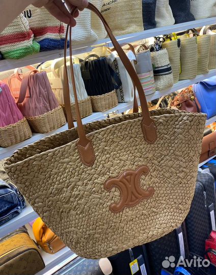 Соломенная сумка celine