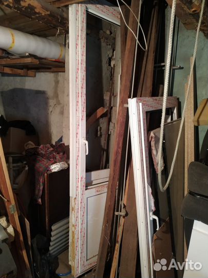 Дверь межкомнатная, балконная (пвх) + окно (бу)