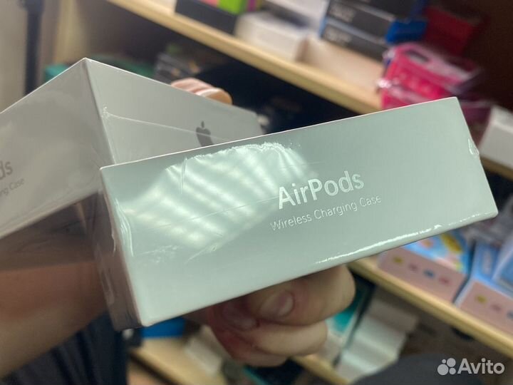 Airpods 2 s белые с беспроводной зарядкой
