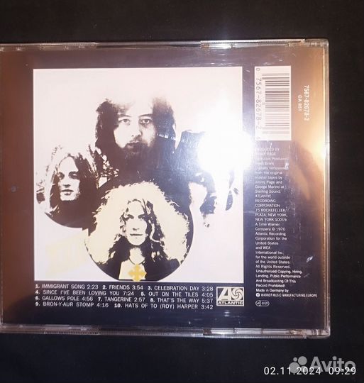 Mint CD/оригин/Germany/ LED Zeppelin - III 1970/94