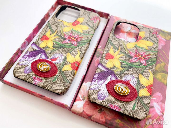 Чехол Gucci для iPhone 14+ 13+