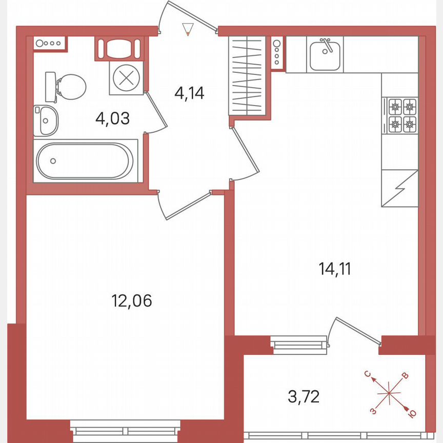 1-к. квартира, 36,2 м², 5/5 эт.