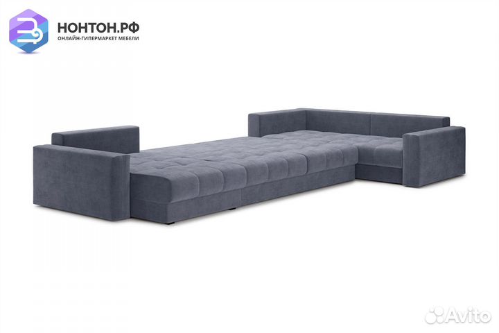 Диван п-образный тик-так Монарх темно-серый