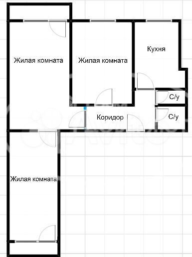 3-к. квартира, 57,6 м², 2/5 эт.