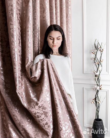 Комплект портьер Версаль Розовый шторы занавески