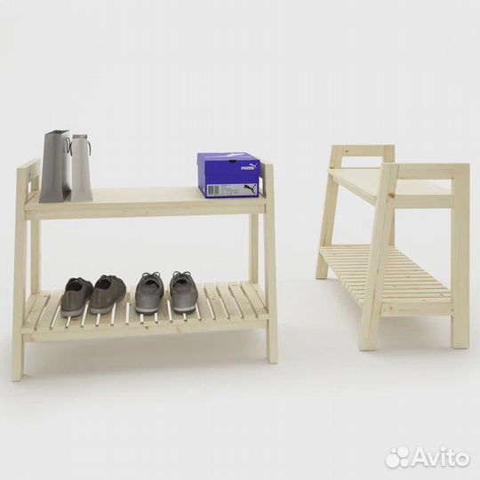 Тумбы этажерки для обуви из дерева, стиль Лестница