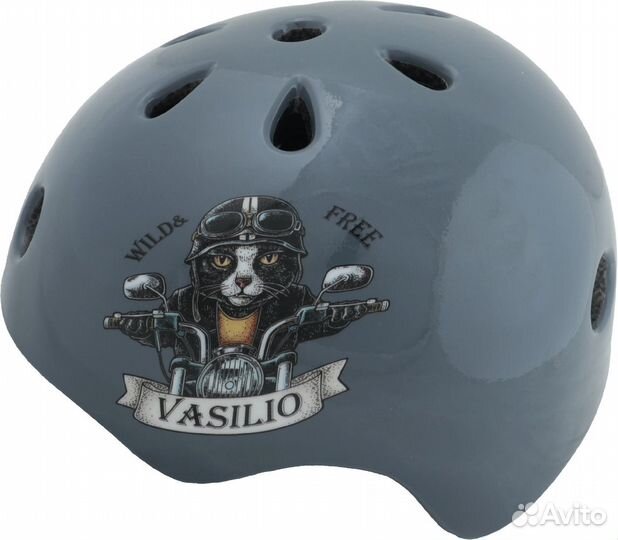 Шлем детский IN-mold с регулировкой, 52-58см, серы