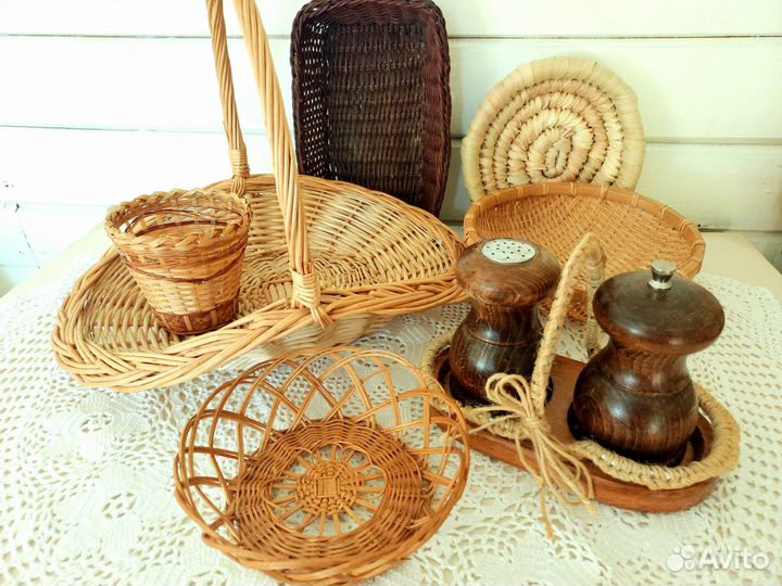 Корзинки вазочки плетеные