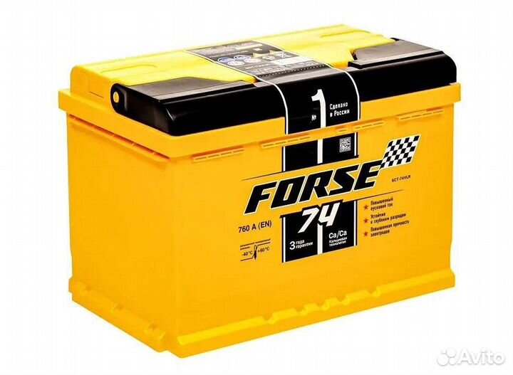 Аккумулятор автомобильный Forse 74Ач обратная пол